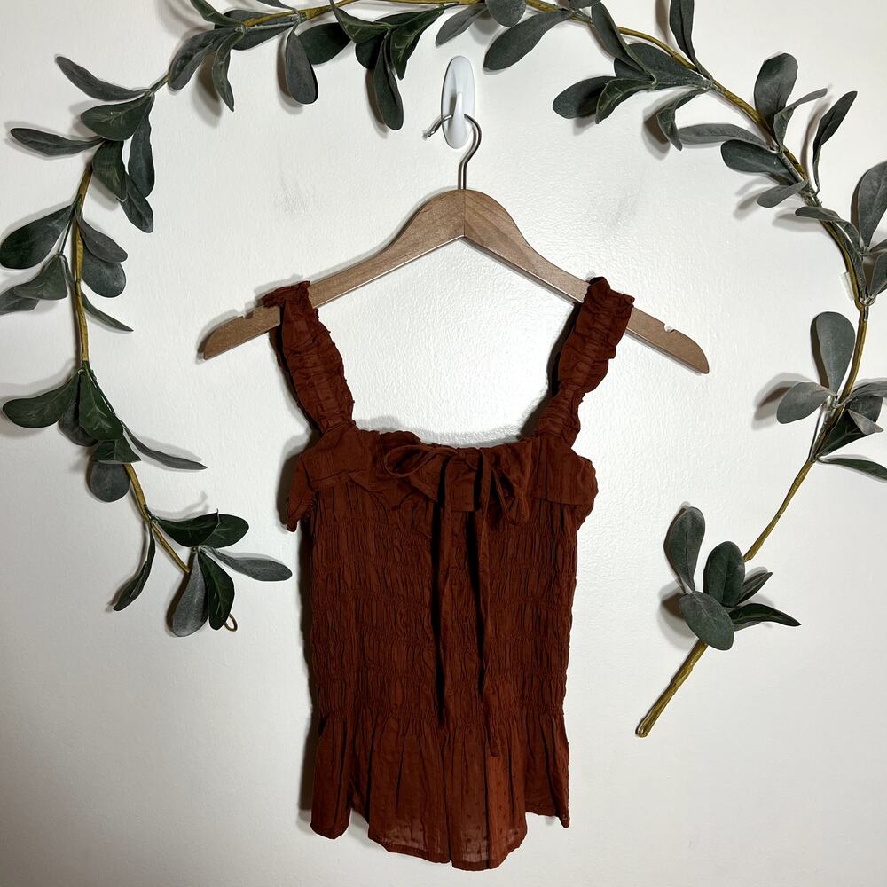 Burnt Orange Smocked Tank LAST CALL